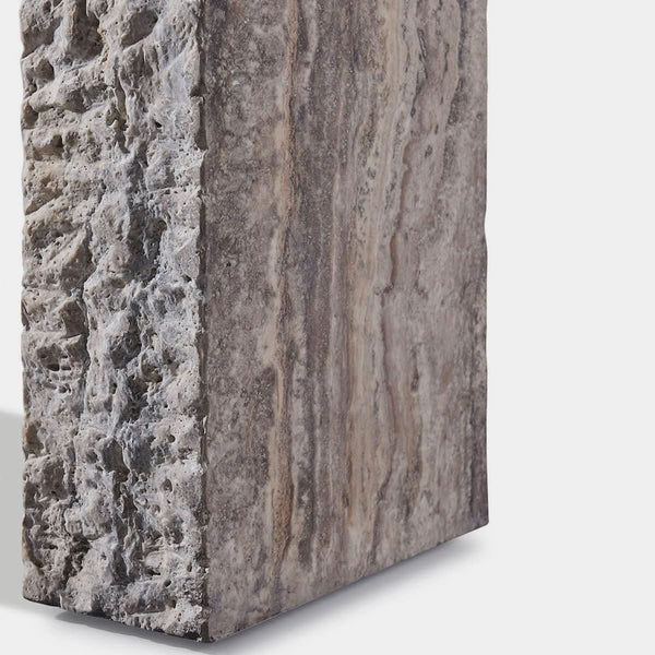 Florence Console 72" | Chipped Travertine Dark Grey, ,