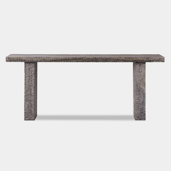 Florence Console 72" | Chipped Travertine Dark Grey, ,