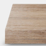 Florence Rectangle Plinth Coffee Table | Travertine Silver, ,