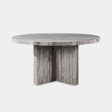 Florence Round Dining Table 59" | Chipped Travertine Dark Grey, ,