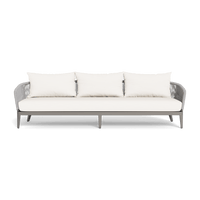 Hamilton 3 Seat Sofa | Aluminum Taupe, Panama Blanco, Rope Light Grey