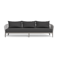 Hamilton 3 Seat Sofa | Aluminum Taupe, Panama Grafito, Rope Light Grey
