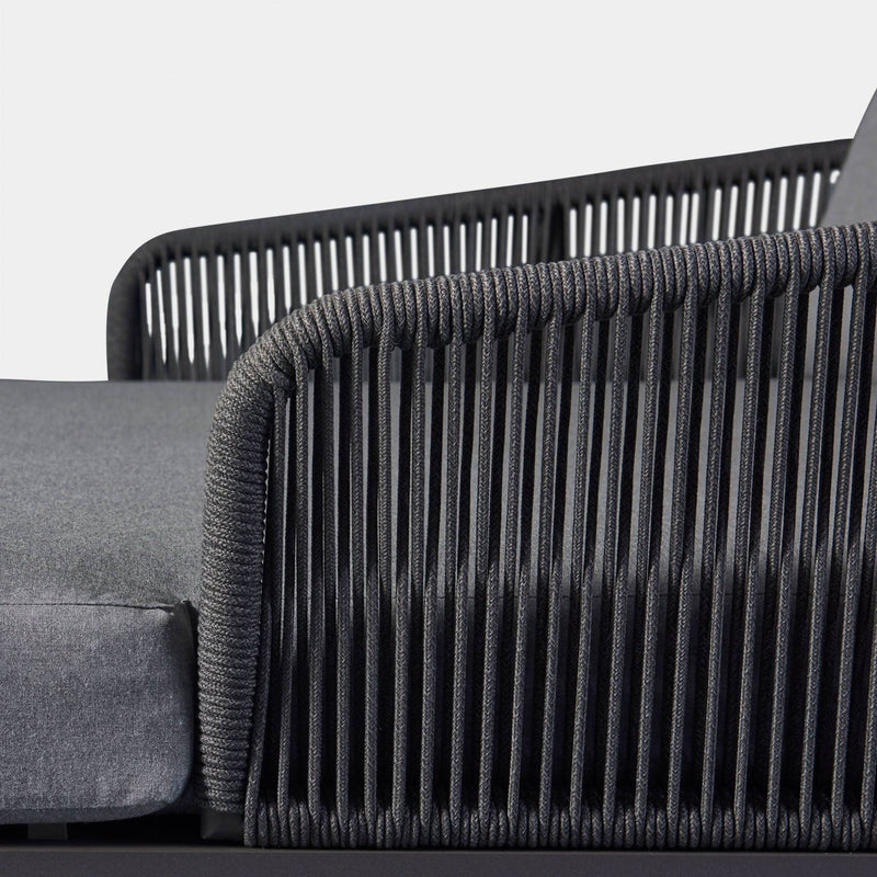 Hamilton Daybed | Aluminum Asteroid, Panama Grafito, Rope Dark Grey