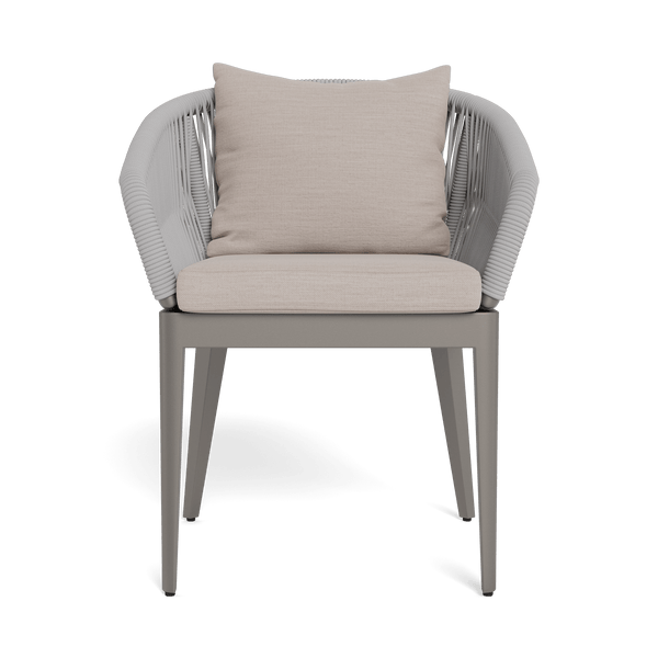 Hamilton Dining Chair | Aluminum Taupe, Panama Marble, Rope Light Grey