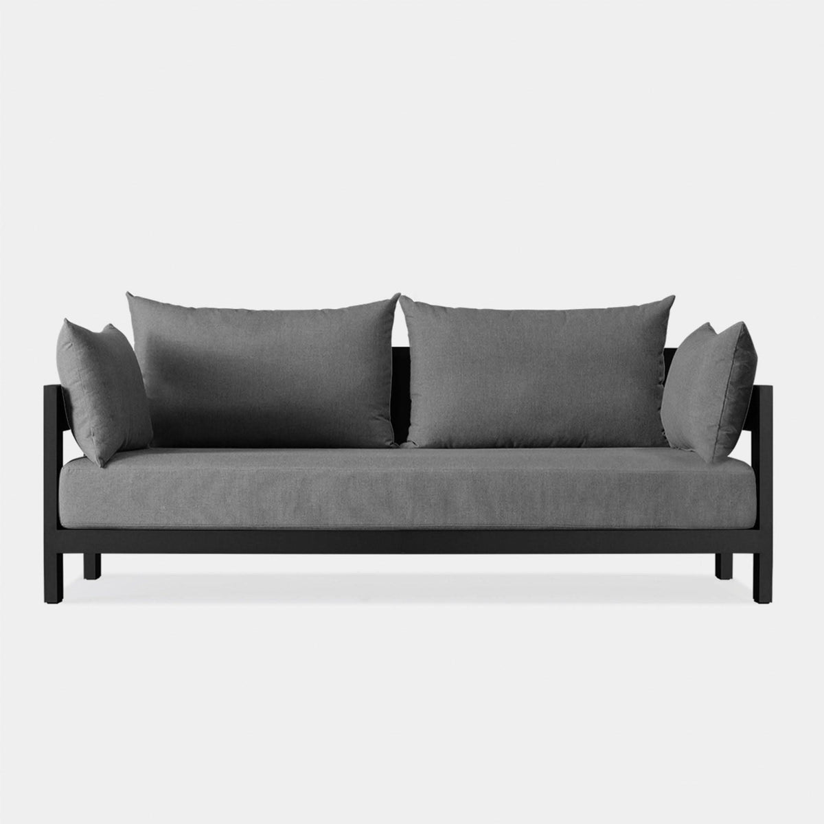 Hampton 2 Seat Sofa | Aluminum Asteroid, Panama Grafito, Batyline Silver