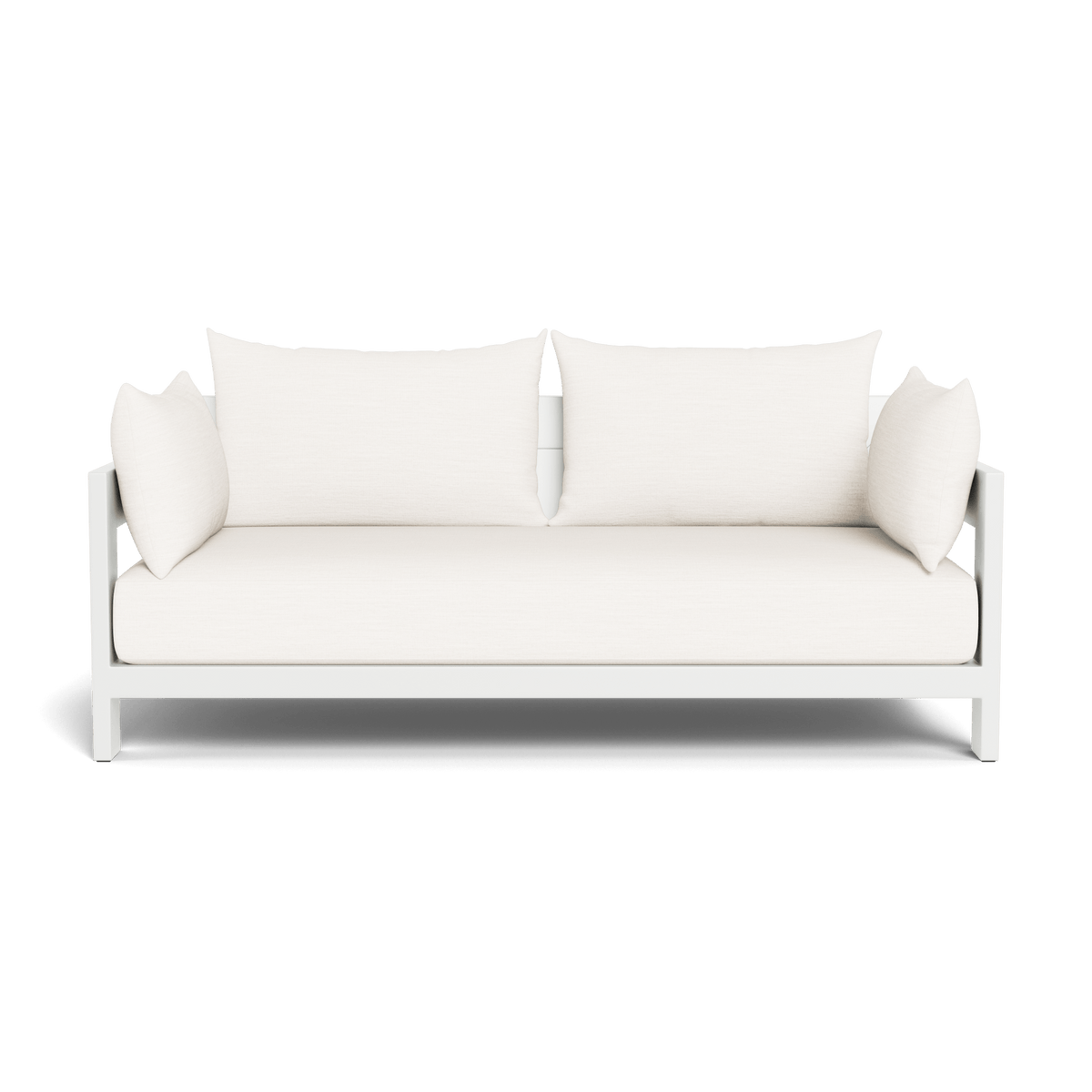 Hampton 2 Seat Sofa | Aluminum White, Panama Blanco, Batyline White