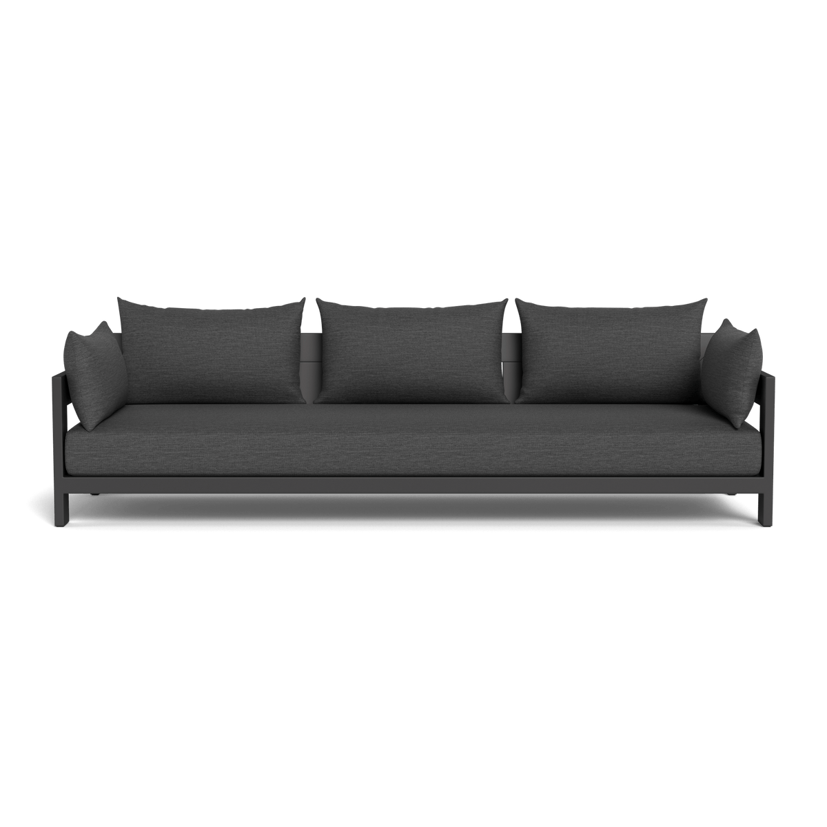 Hampton 3 Seat Sofa | Aluminum Asteroid, Lisos Grafito, Batyline Silver