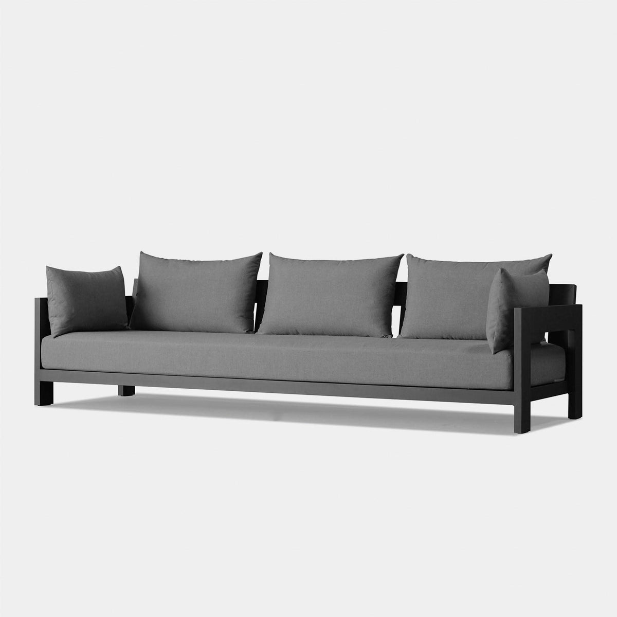 Hampton 3 Seat Sofa | Aluminum Asteroid, Panama Grafito, Batyline Silver