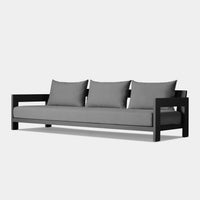 Hampton 3 Seat Sofa | Aluminum Asteroid, Panama Grafito, Batyline Silver