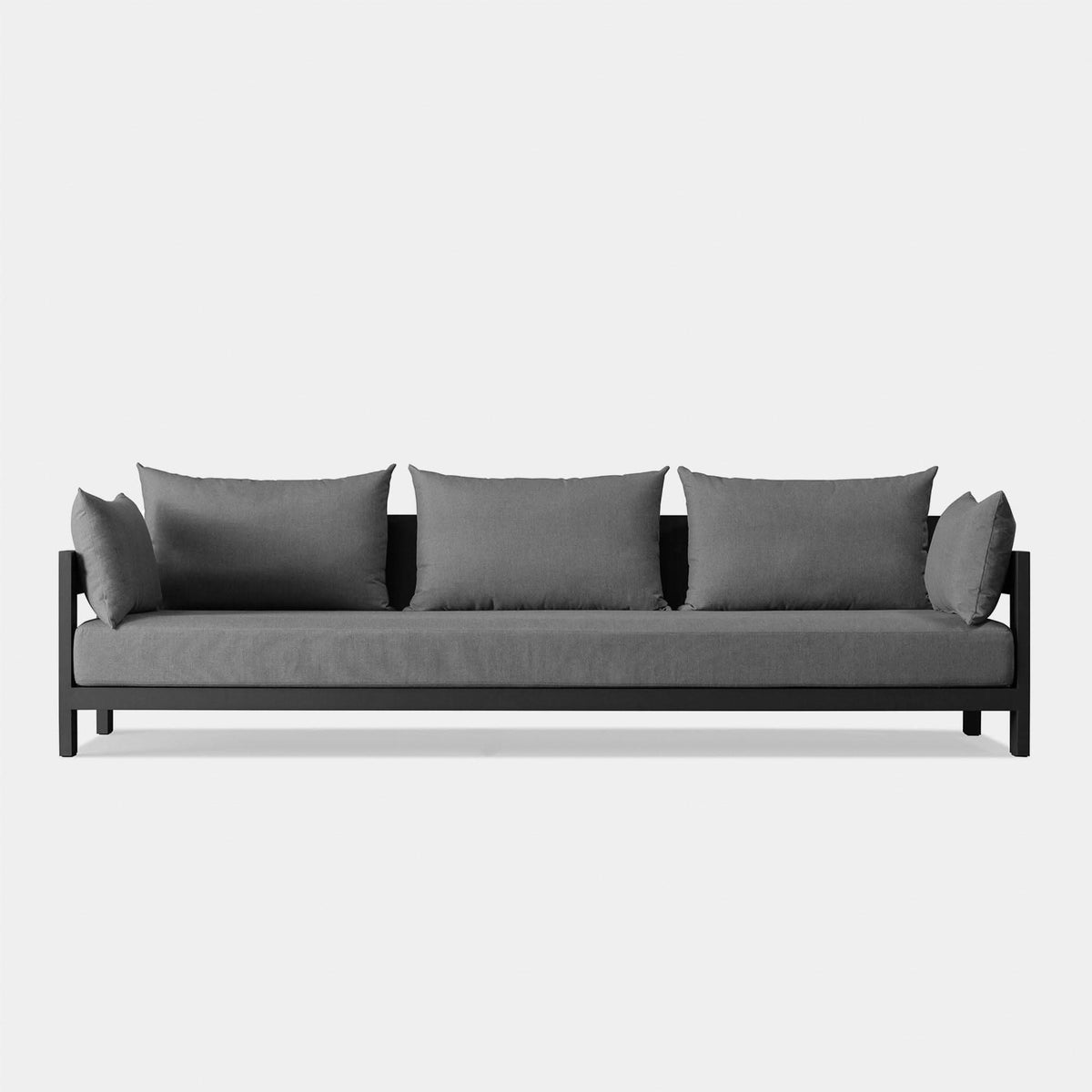 Hampton 3 Seat Sofa | Aluminum Asteroid, Panama Grafito, Batyline Silver