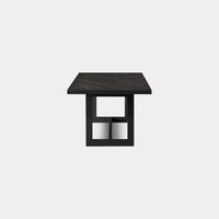 Hampton Dining Table 100" | Aluminum Asteroid, Laminam Noir,
