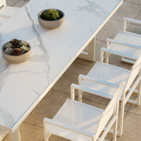 Hampton Dining Table 100" | Aluminum Asteroid, Laminam Noir,