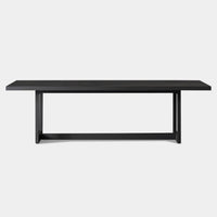 Hampton Dining Table 100" | Aluminum Asteroid, Laminam Noir,