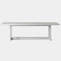 Hampton Dining Table 100" | Aluminum Asteroid, Laminam Noir,