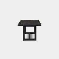 Hampton Dining Table 75" | Aluminum Asteroid, Laminam Noir,
