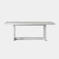 Hampton Dining Table 75" | Aluminum Asteroid, Laminam Noir,