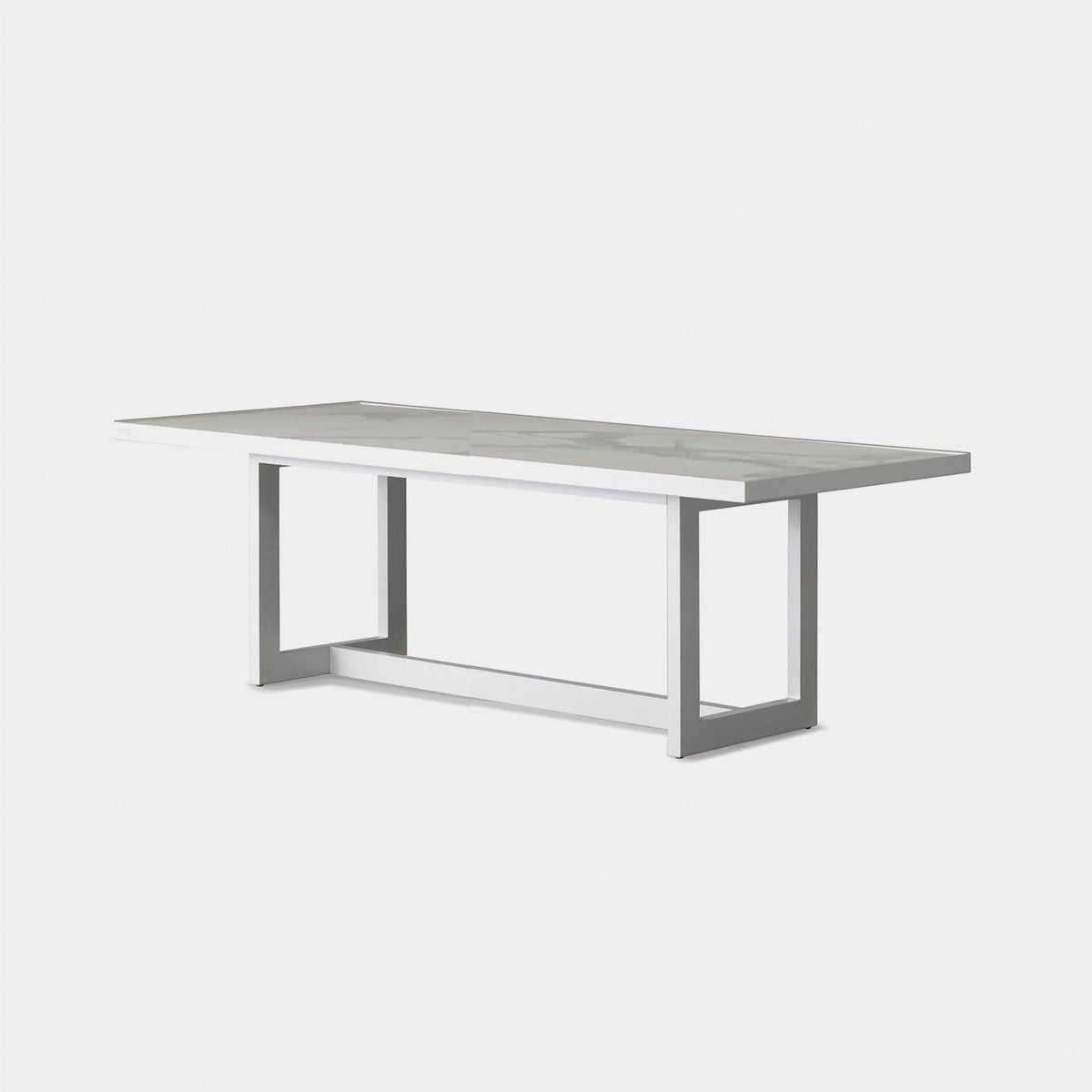 Hampton Dining Table 75" | Aluminum Asteroid, Laminam Noir,