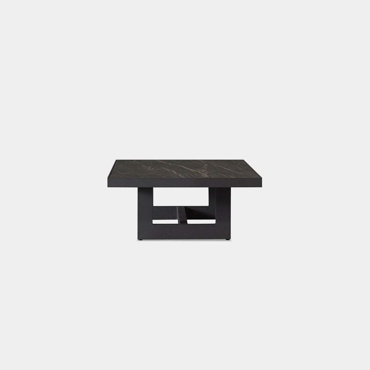 Hampton Rectangle Coffee Table | Aluminum Asteroid, Laminam Noir,