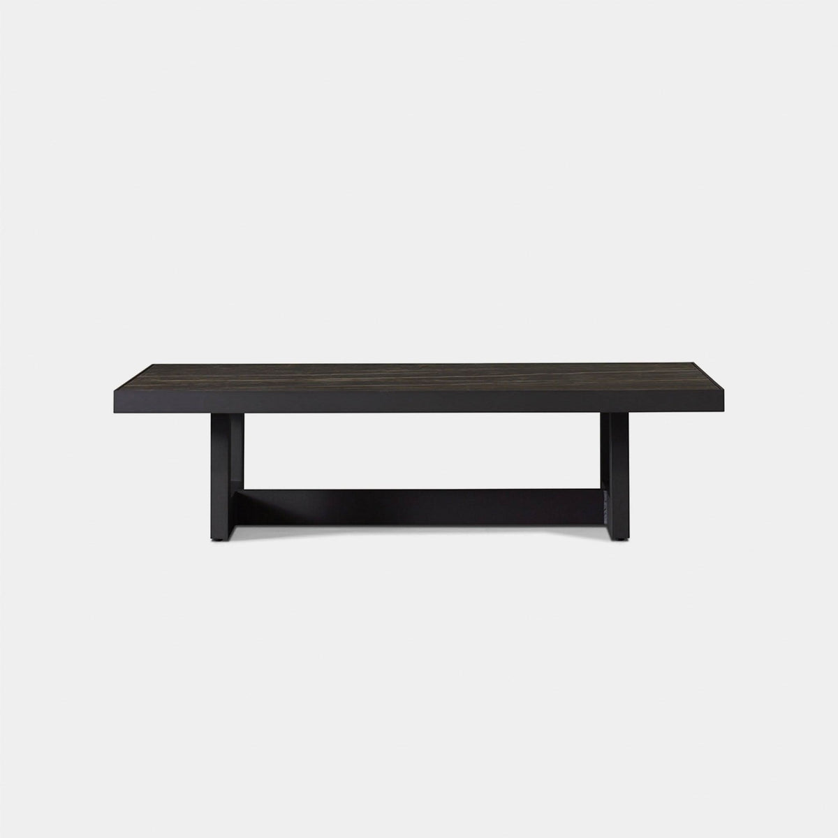Hampton Rectangle Coffee Table | Aluminum Asteroid, Laminam Noir,