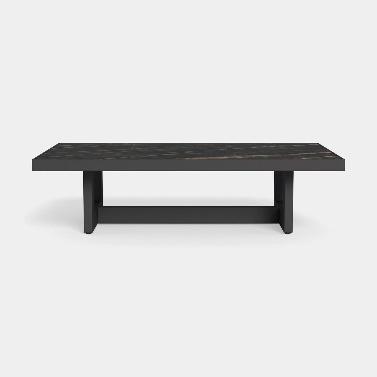 Hampton Rectangle Coffee Table | Aluminum Asteroid, Laminam Noir,