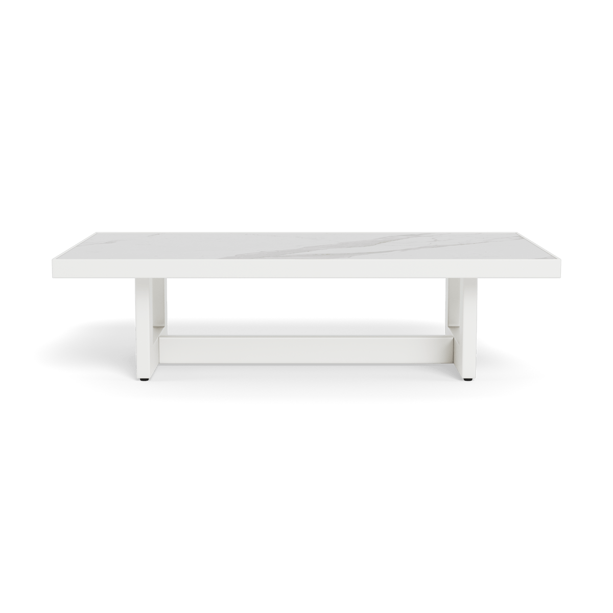 Hampton Rectangle Coffee Table | Aluminum White, Laminam Bianco,
