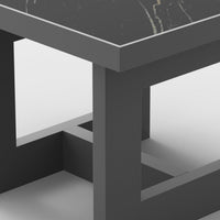 Hampton Side Table | Aluminum Asteroid, Laminam Noir,