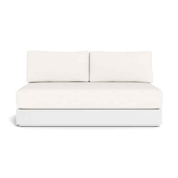 Hayman 2 Seat Armless Sofa | Aluminum White, Panama Blanco, Batyline White