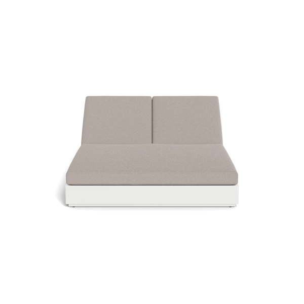Hayman Double Sun Lounge | Aluminum White, Riviera Stone, Batyline White
