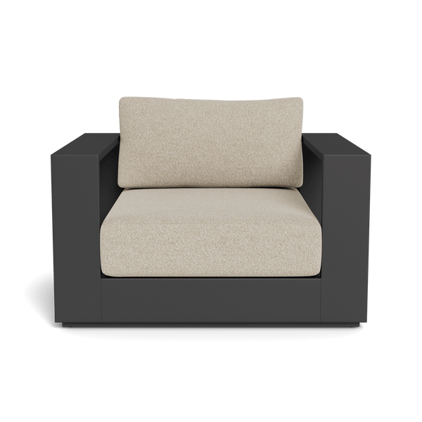 Hayman Swivel Lounge Chair | Aluminum Asteroid, Siesta Taupe, Batyline Silver