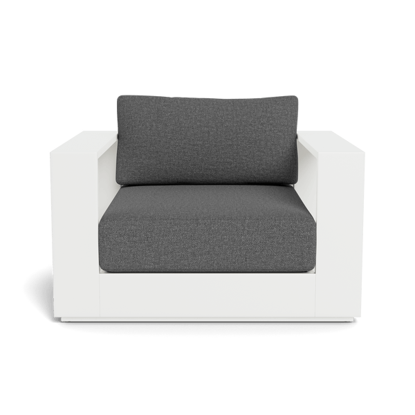 Hayman Swivel Lounge Chair | Aluminum White, Siesta Slate, Batyline White