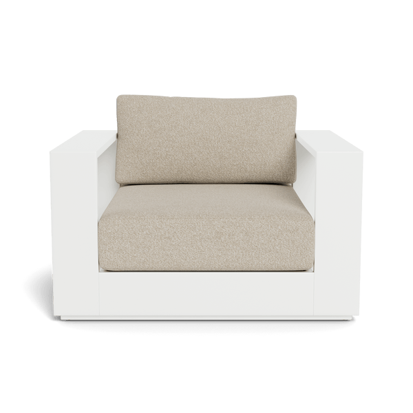Hayman Swivel Lounge Chair | Aluminum White, Siesta Taupe, Batyline White