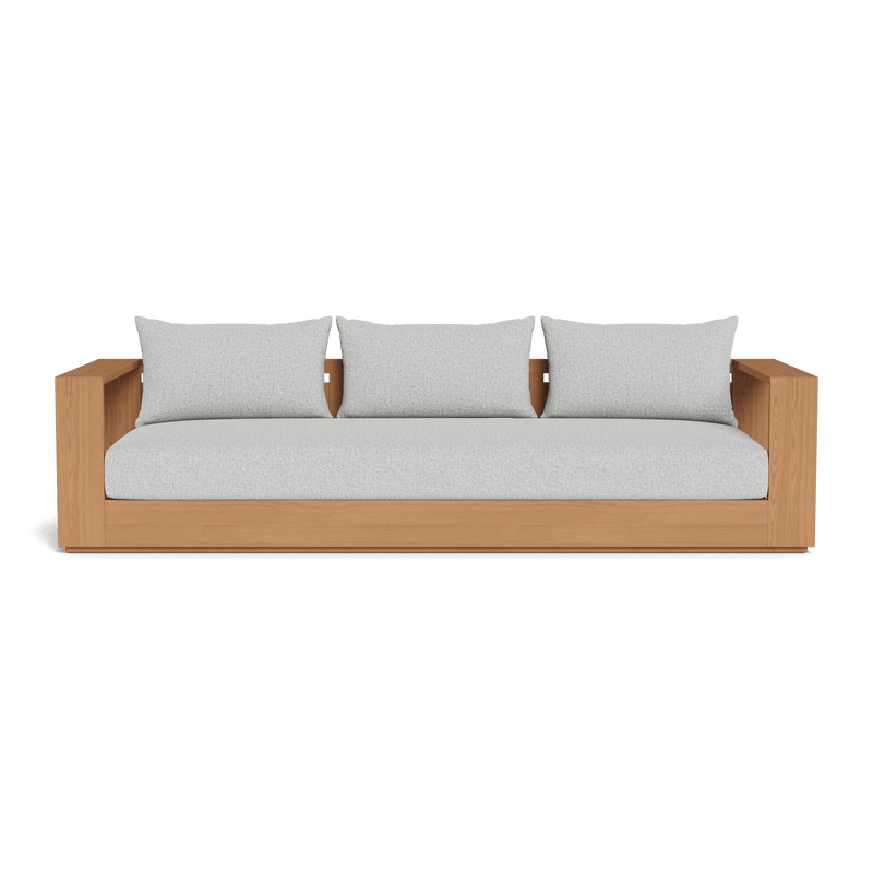 Hayman Teak 3 Seat Sofa | Teak Natural, Copacabana Sand, Batyline White