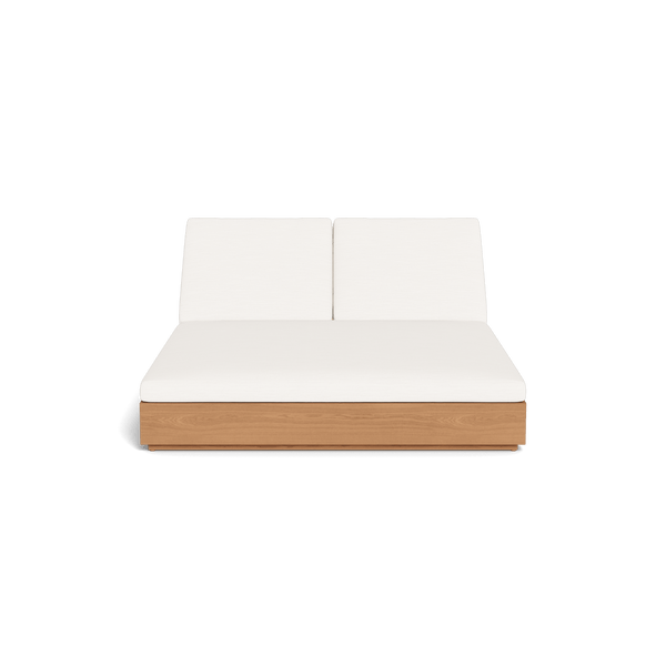 Hayman Teak Double Sun Lounge | Teak Natural, Panama Blanco, Batyline White