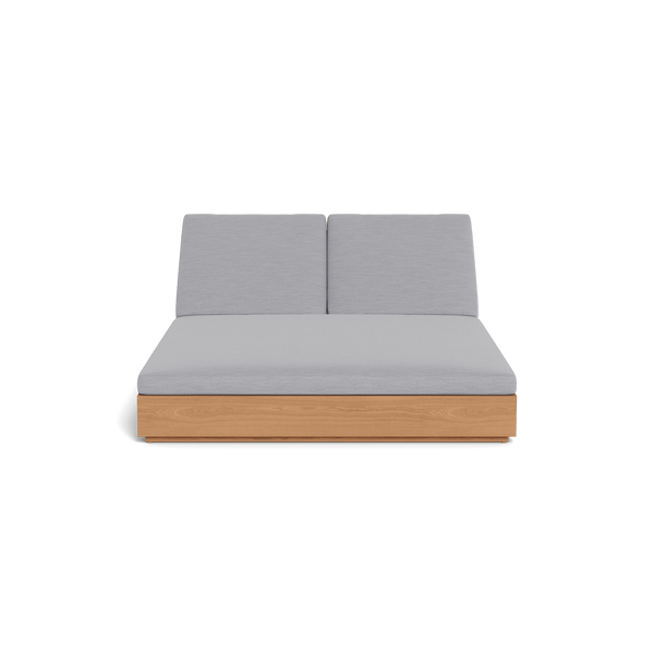 Hayman Teak Double Sun Lounge | Teak Natural, Panama Cloud, Batyline White