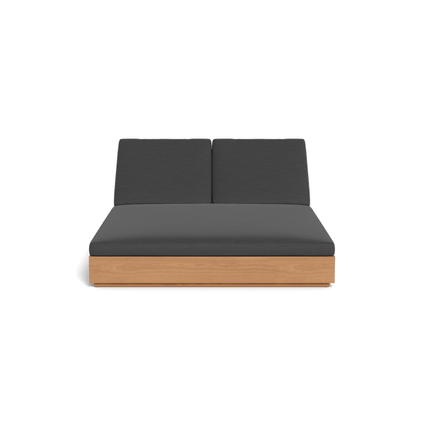 Hayman Teak Double Sun Lounge | Teak Natural, Panama Grafito, Batyline White