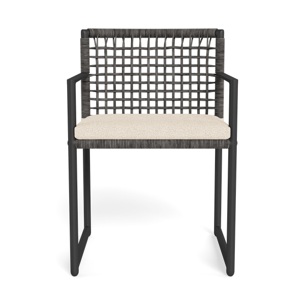 Loop Dining Chair | Aluminum Asteroid, Riviera Sand, Wicker Grey