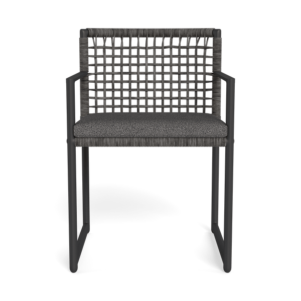Loop Dining Chair | Aluminum Asteroid, Riviera Slate, Wicker Grey