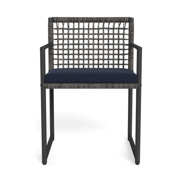 Loop Dining Chair | Aluminum Asteroid, Siesta Indigo, Wicker Grey