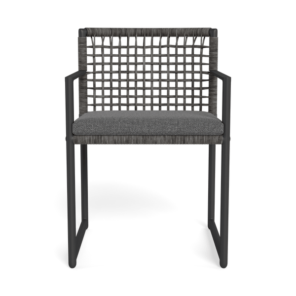 Loop Dining Chair | Aluminum Asteroid, Siesta Slate, Wicker Grey