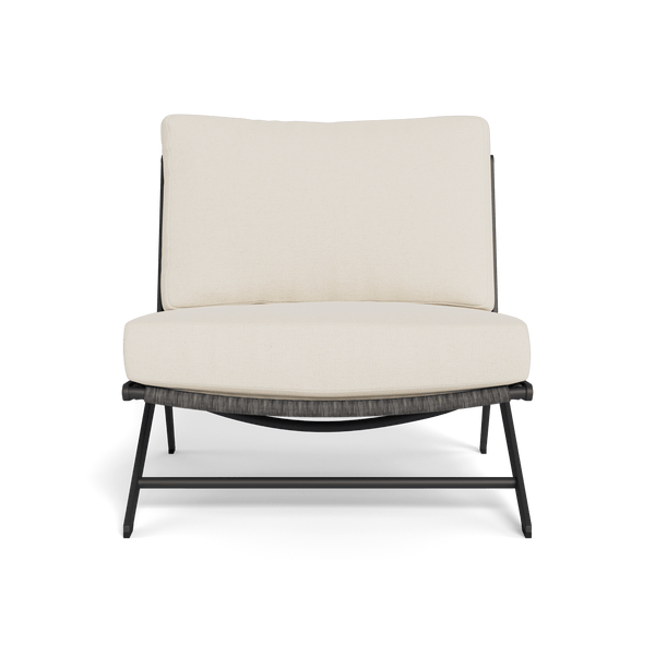 Loop Easy Chair | Aluminum Asteroid, Siesta Ivory, Wicker Grey