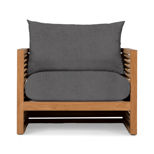 Louver Lounge Chair | Teak Natural, Cast Slate, Batyline White