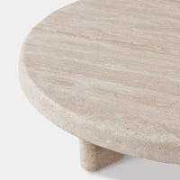 Lucca Round Coffee Table 47" | Travertine Natural, ,