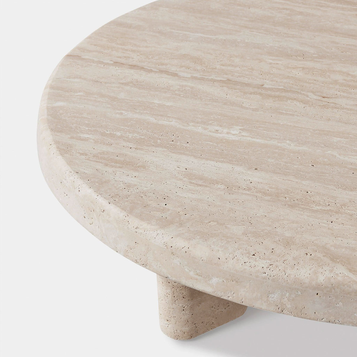 Lucca Round Coffee Table 47" | Travertine Natural, ,