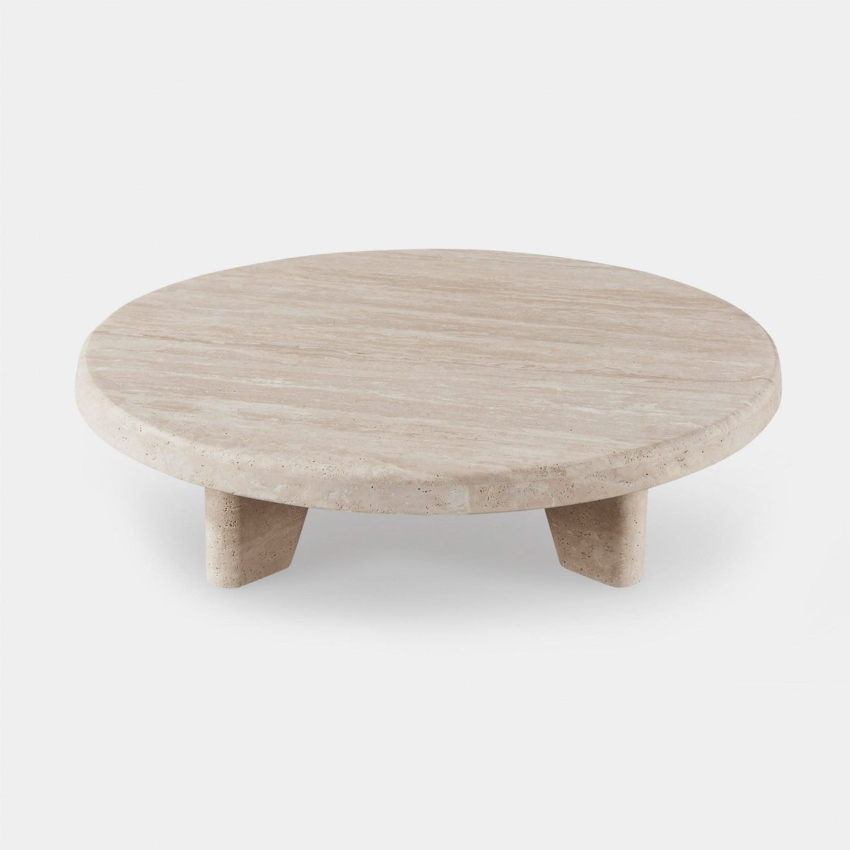 Lucca Round Coffee Table 47" | Travertine Natural, ,