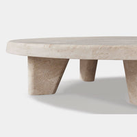 Lucca Round Coffee Table 47" | Travertine Natural, ,