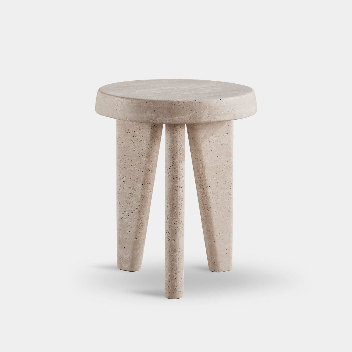 Lucca Round Side Table | Travertine Natural, ,