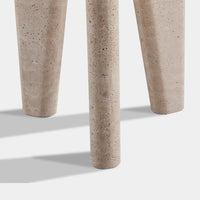 Lucca Round Side Table | Travertine Natural, ,