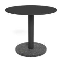Madison Round Side Table | Aluminum Asteroid, Granite Black,