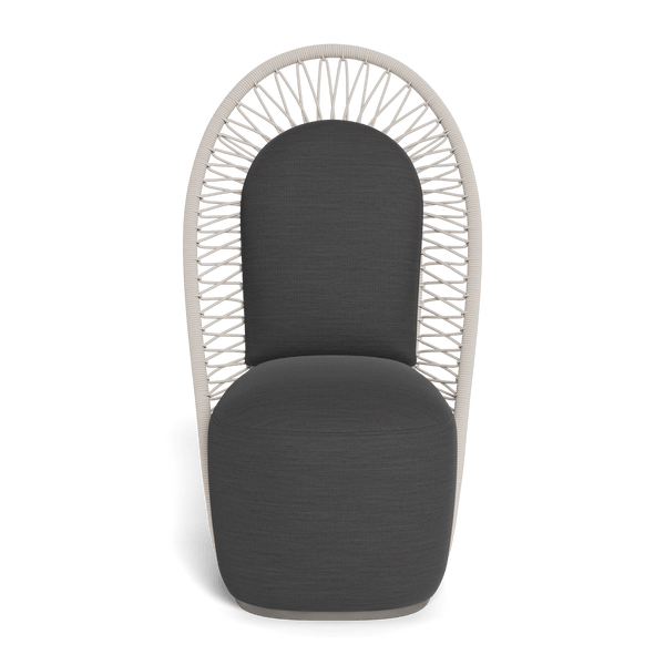 Maui High-Back Dining Chair | Rope Shell, Panama Grafito, Aluminum Taupe