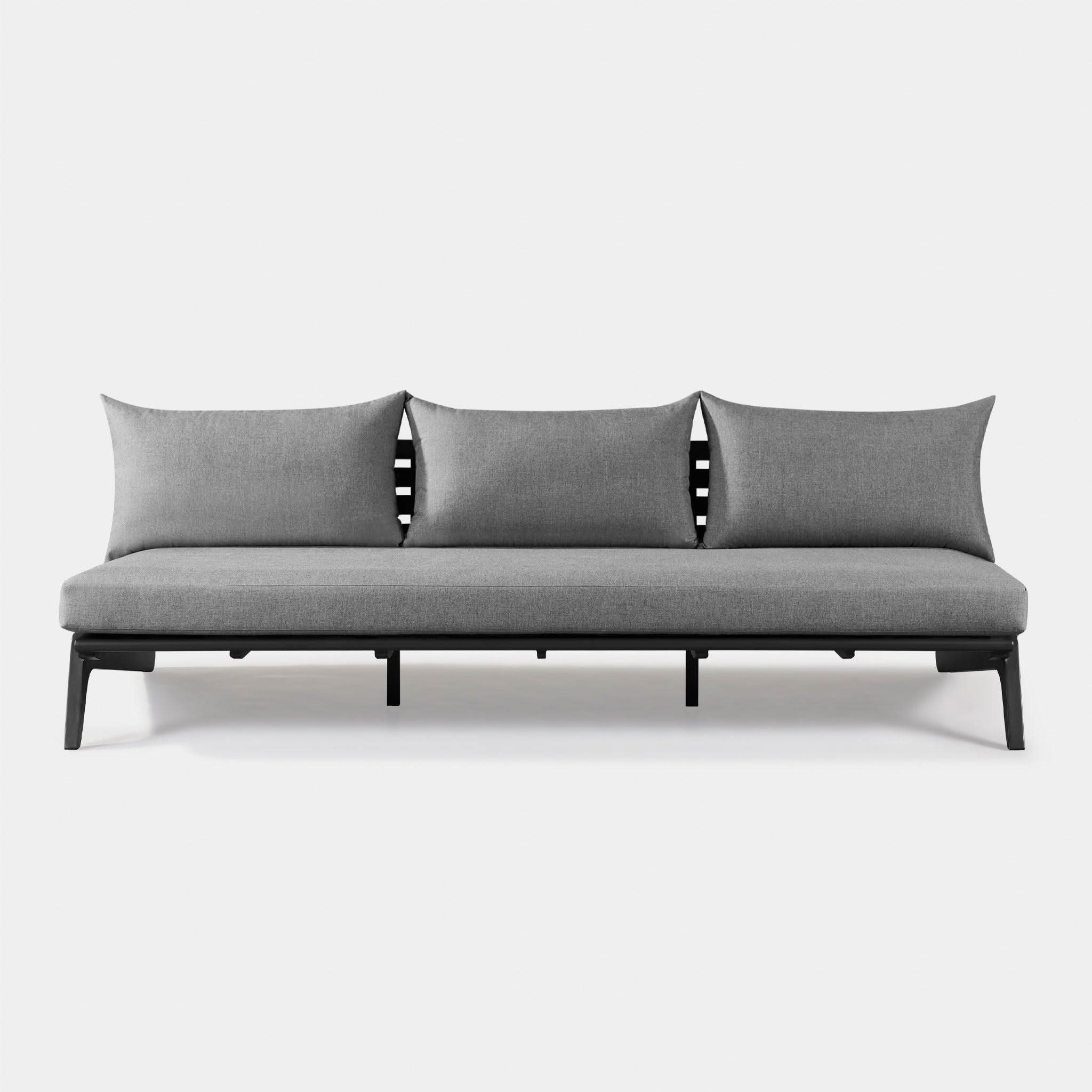 MLB Aluminum 3 Seat Armless Sofa